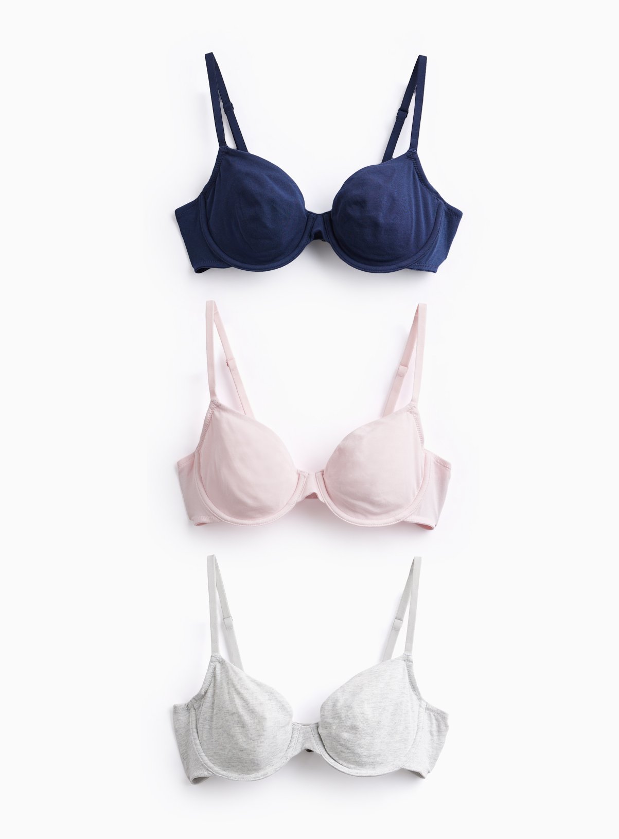 Wired Non-Padded Full Cup Bras 3 Pack  38DD - Image 1 thumbnail